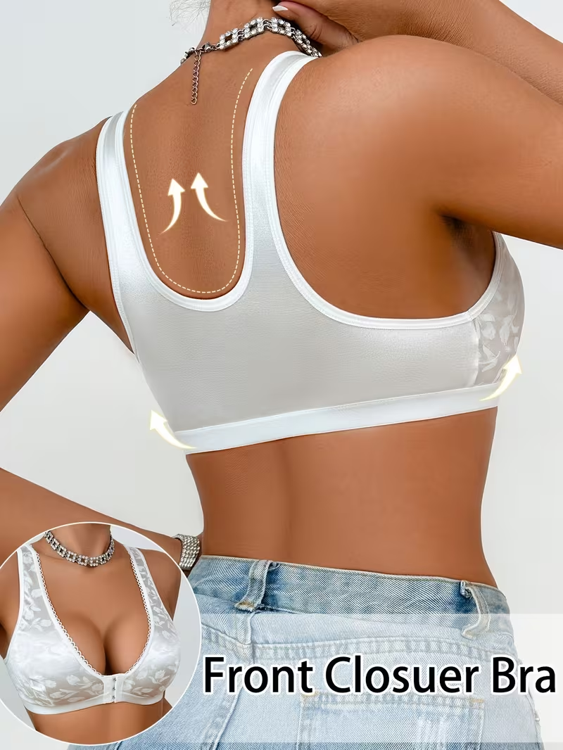 Triumph® 4-częściowy 💝 70% zniżki 💝 Wygodny biustonosz w dużym rozmiarze z rozcięciem z przodu [65A-120H]