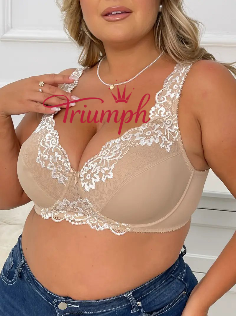 Triumph - 3 vnt. 💥Vintažinė gėlių siuvinėjimo belaidė liemenėlė