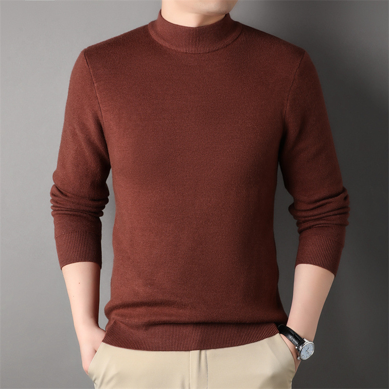 【M-4XL】Мъжка кашмирена риза с половин вратовръзка, мека и щадяща кожата, модерна и универсална