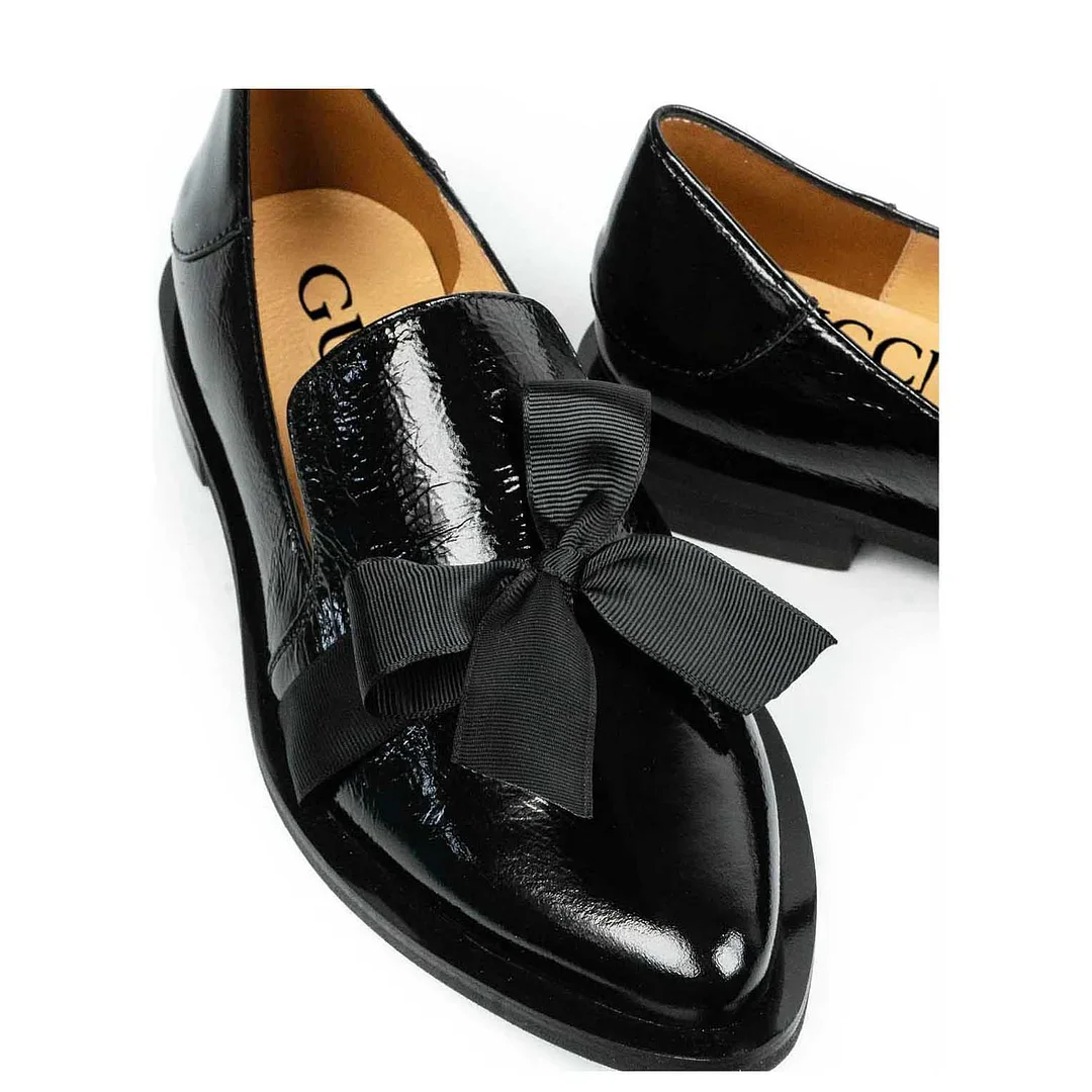 2023 Nowe damskie czarne skórzane buty Gucci®