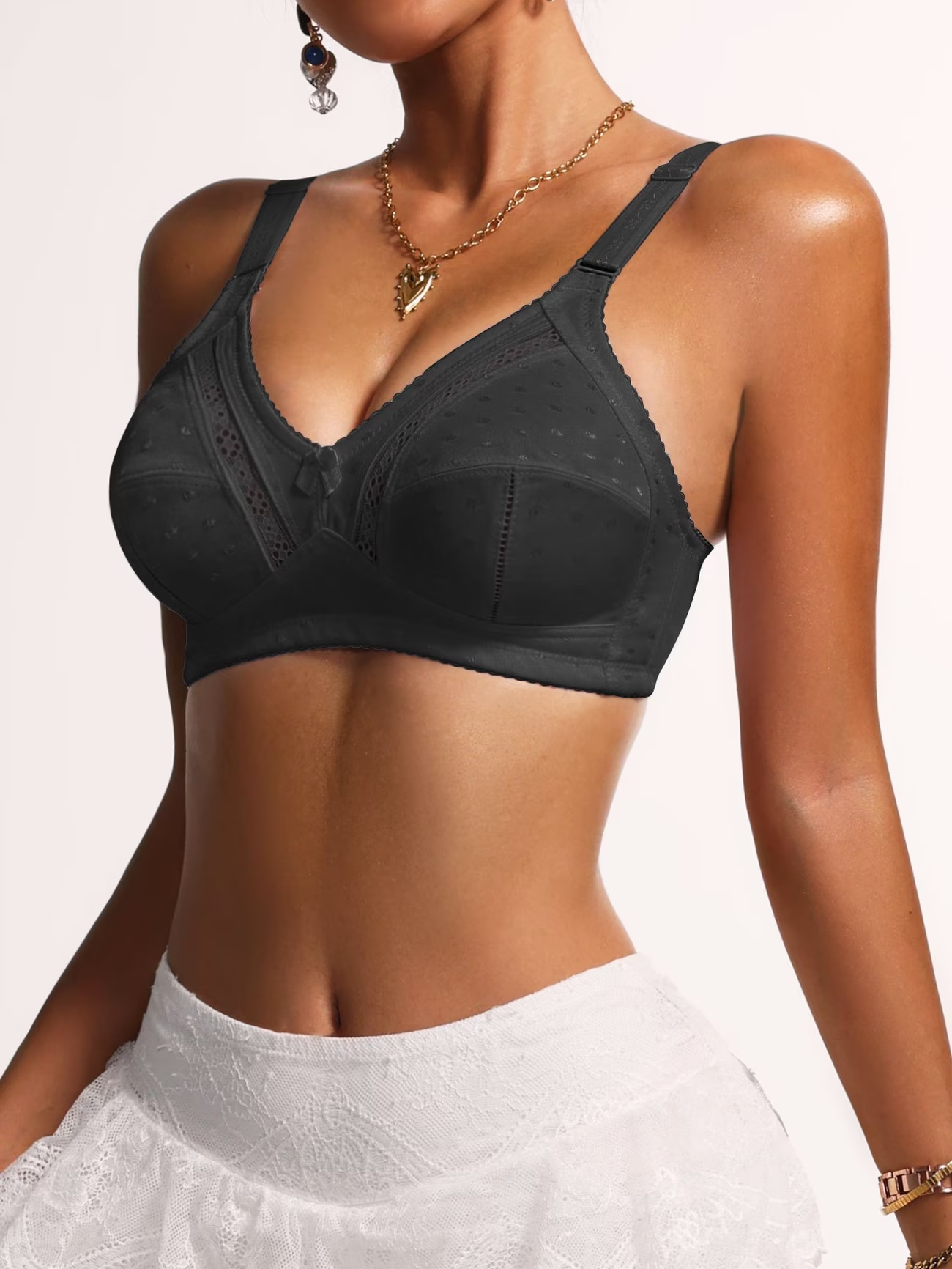 Triumph® 👑4 darabos szett🤍 Plus Size légáteresztő, teljes kosaras, merevítő nélküli melltartó