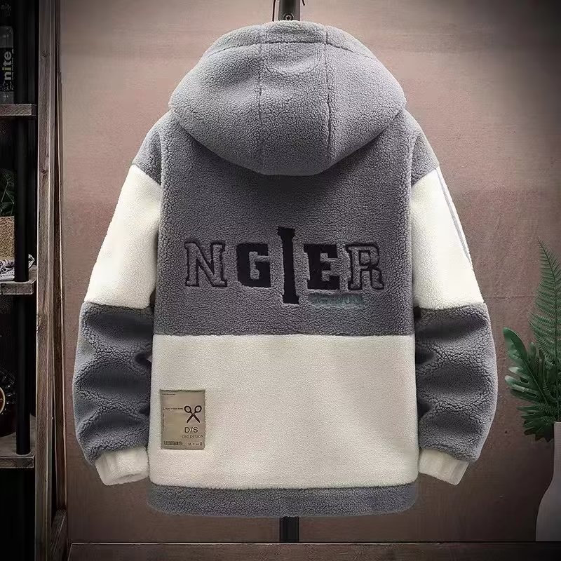  🍂🧥【M-8XL】 Stora šilta plokščia žieminė vyriška vilnonė striukė