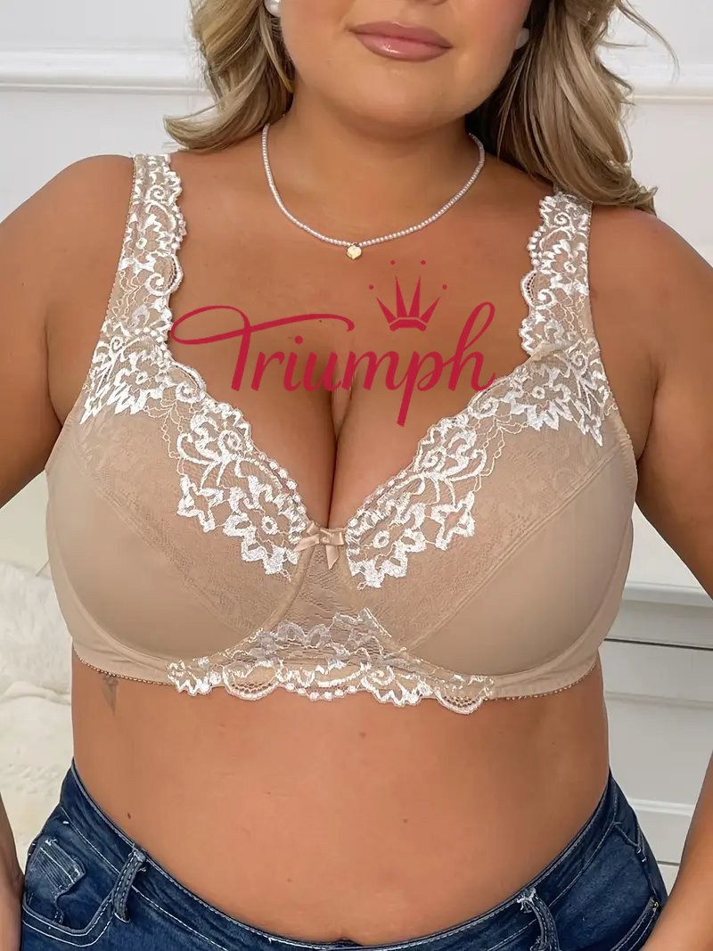 Triumph - 3 vnt. 💥Vintažinė gėlių siuvinėjimo belaidė liemenėlė