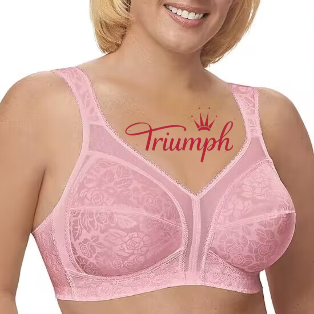 TRIUMPH – (3 szt.) 💥Wyściełane ramiączka, bezprzewodowy biustonosz zakrywający całą powierzchnię