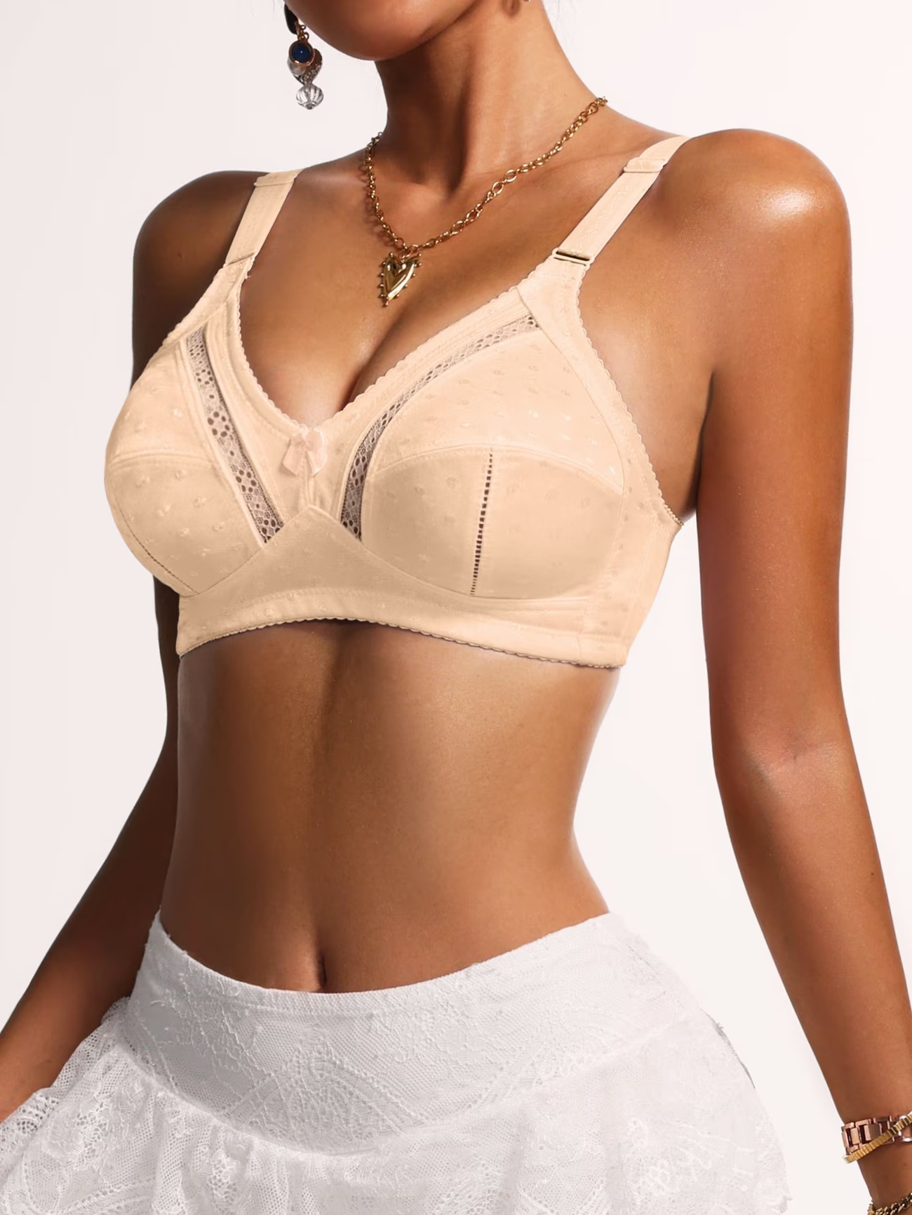 Triumph® 👑4 darabos szett🤍 Plus Size légáteresztő, teljes kosaras, merevítő nélküli melltartó