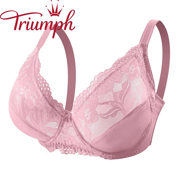 Triumph - 🔥Lenjerie sexy transparentă ultra subțire push up din dantelă [75A-110E] Set 3 bucăți