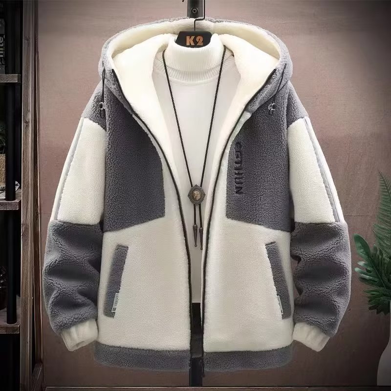  🍂🧥【M-8XL】 Stora šilta plokščia žieminė vyriška vilnonė striukė