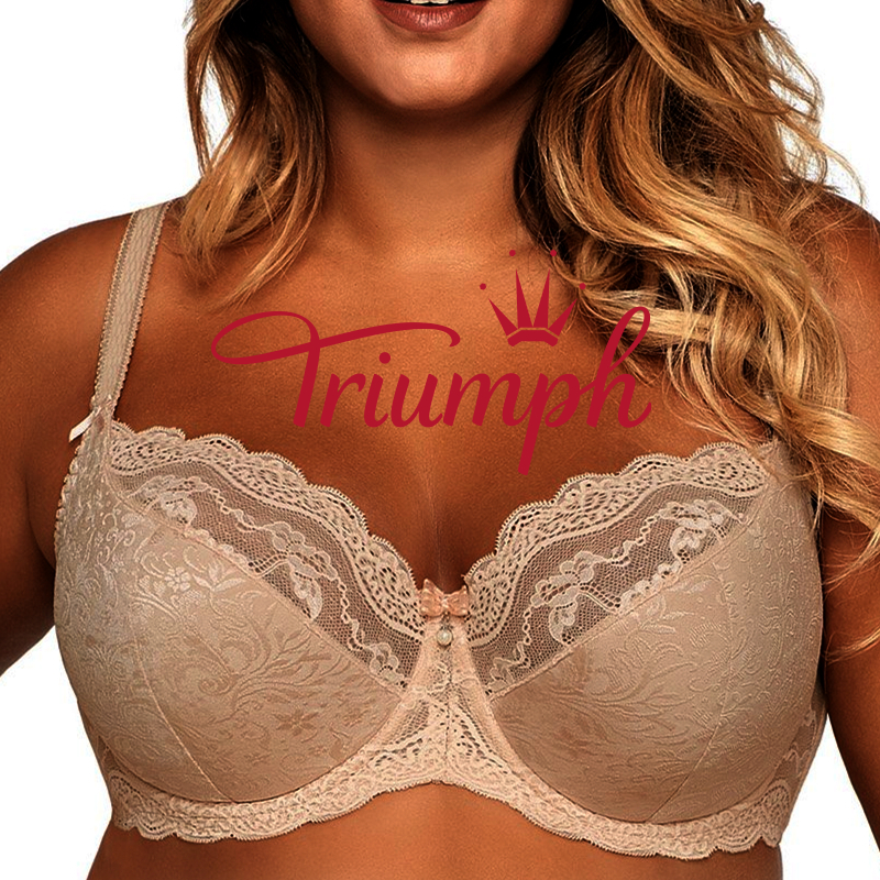 Triumph®👑3vnt.✨✨70% nuolaida 💝Patogi didelio dydžio nėriniuota liemenėlė su gėlių siuvinėjimu [65A-120H]