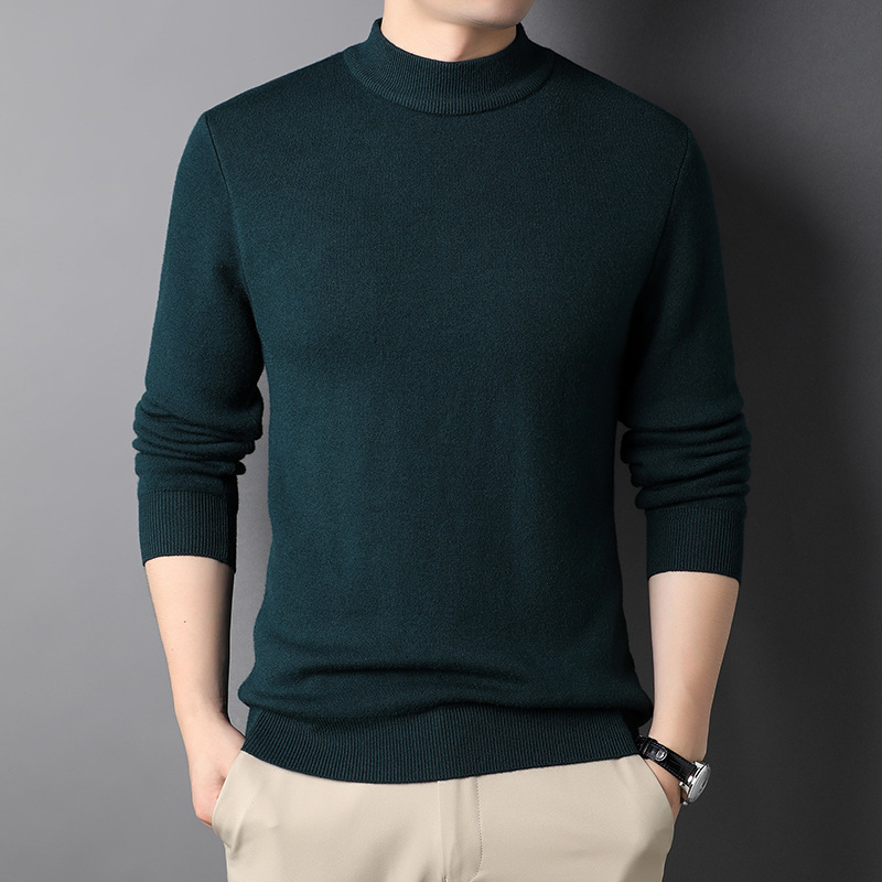 【M-4XL】Мъжка кашмирена риза с половин вратовръзка, мека и щадяща кожата, модерна и универсална