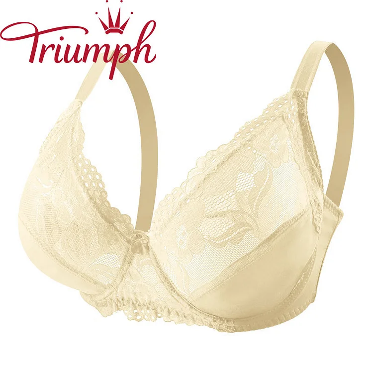 Triumph - 🔥Lenjerie sexy transparentă ultra subțire push up din dantelă [75A-110E] Set 3 bucăți