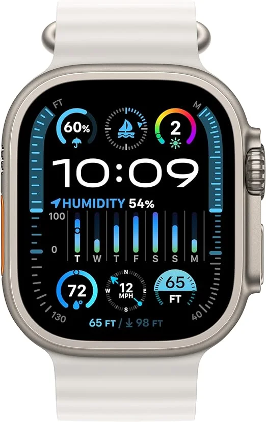 "Apple Watch Ultra 2" išmanusis laikrodis [GPS + Cellular 49 mm]. Kūno rengybos stebėjimo priemonė, tikslus GPS, veiksmo mygtukai, ilgas baterijos veikimo laikas, skaidrus "Retina" ekranas [riešams, kurių perimetras 130–200 mm]