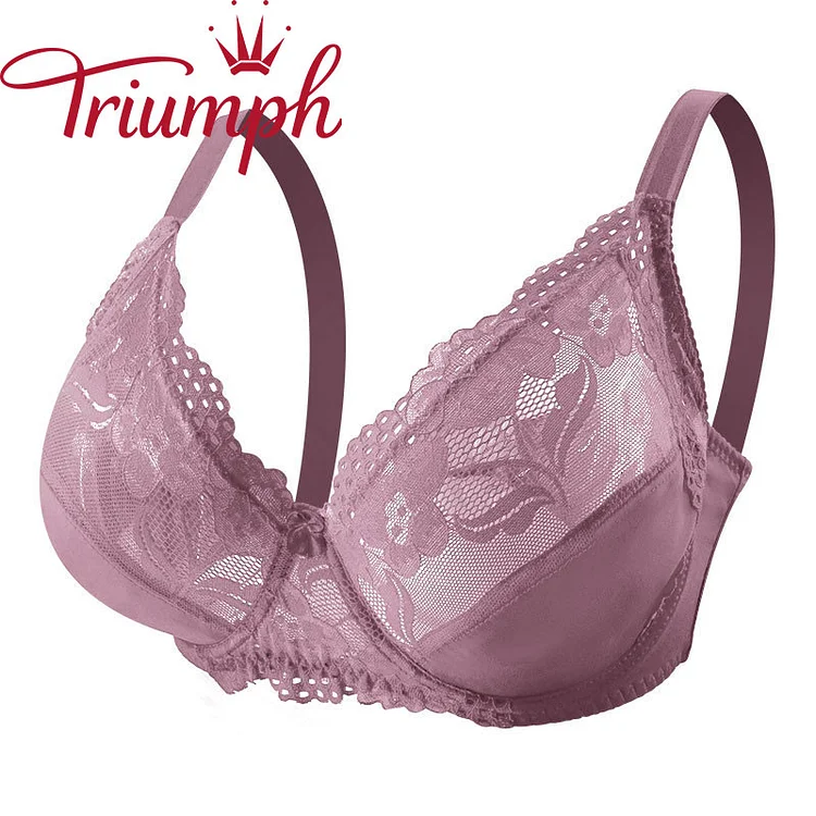 Triumph - 🔥Lenjerie sexy transparentă ultra subțire push up din dantelă [75A-110E] Set 3 bucăți