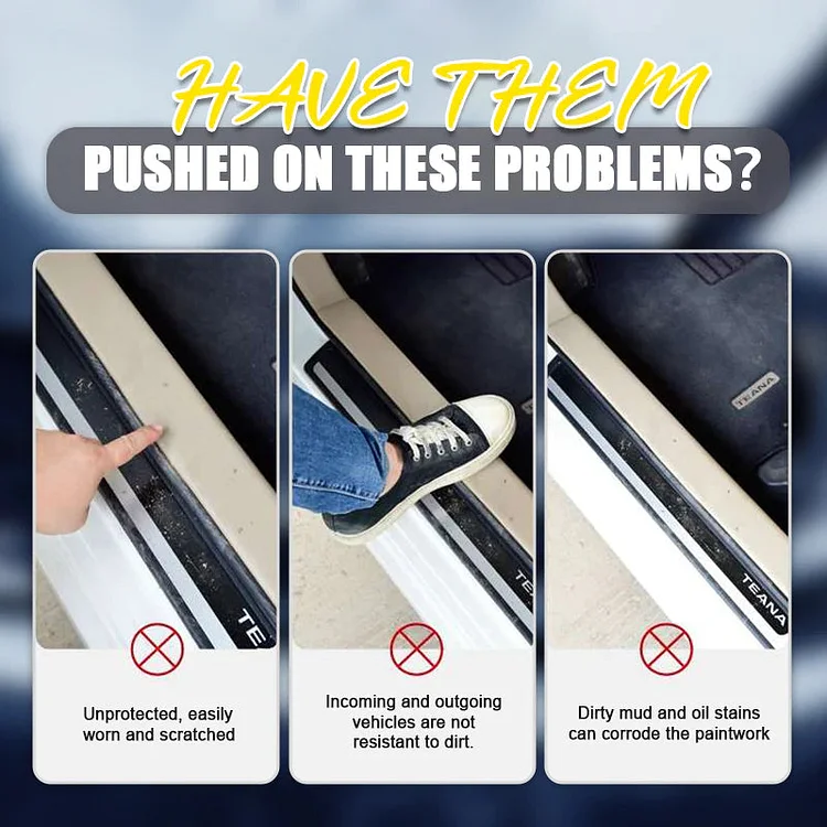 🔥Vroče prodajani🔥Ekskluzivni logotip🔥Avtomobilske usnjene letve iz ogljikovih vlaken na pragovih（4 KOS）