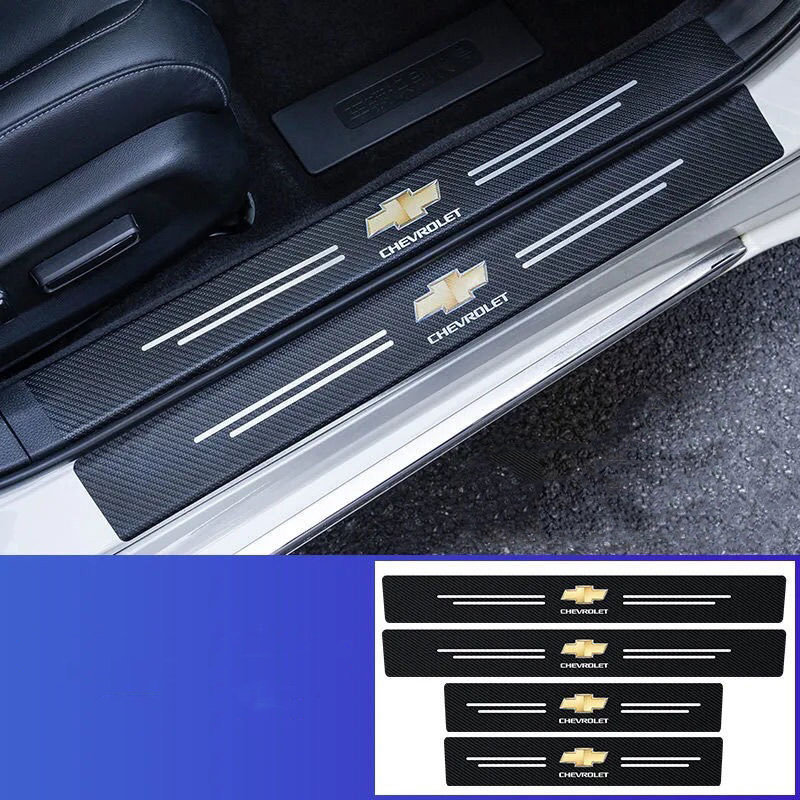 🔥Vroče prodajani🔥Ekskluzivni logotip🔥Avtomobilske usnjene letve iz ogljikovih vlaken na pragovih（4 KOS）