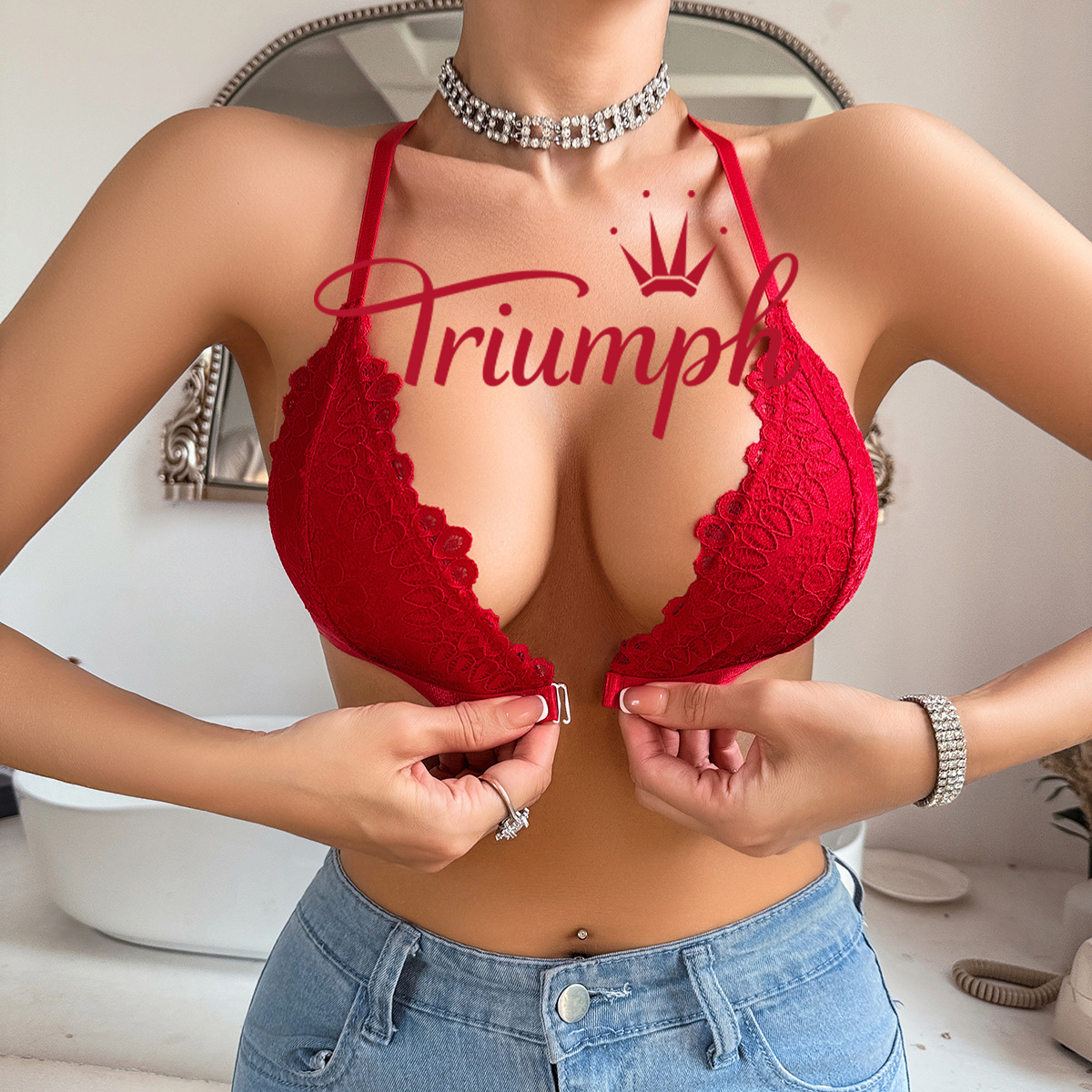 Triumph® -3 kosi🔥Nov čipkast brezšiven nedrček push-up