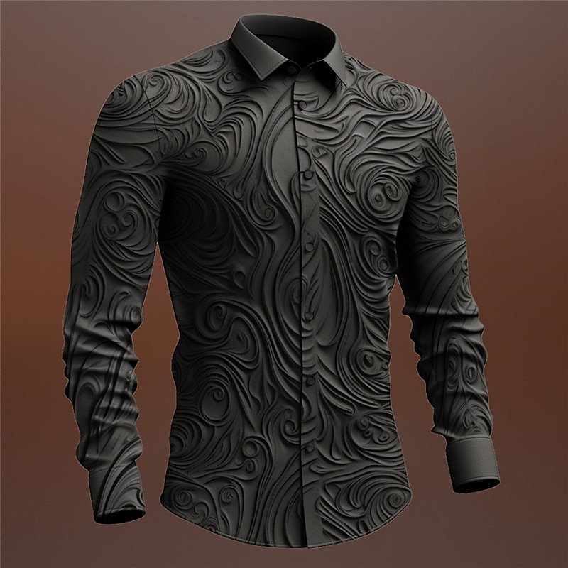 Totem Vintage Gothic Men's Shirt Outdoor Halloween Street Fall & Winter Turndown Long Sleeve Black Purple Green S M L Shirt 2023 - US $25.49 –P1