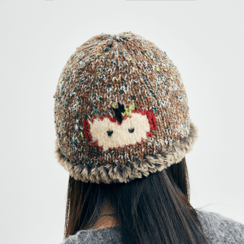 Hand-Crocheted | Wool Apple Hat- Artisan Hand-Crocheted--feeky-Unique Sustainable Fashion