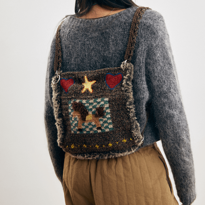 Hand-Crocheted | Heart Star Little Pony Bag- Artisan Hand-Crocheted--feeky-Unique Sustainable Fashion