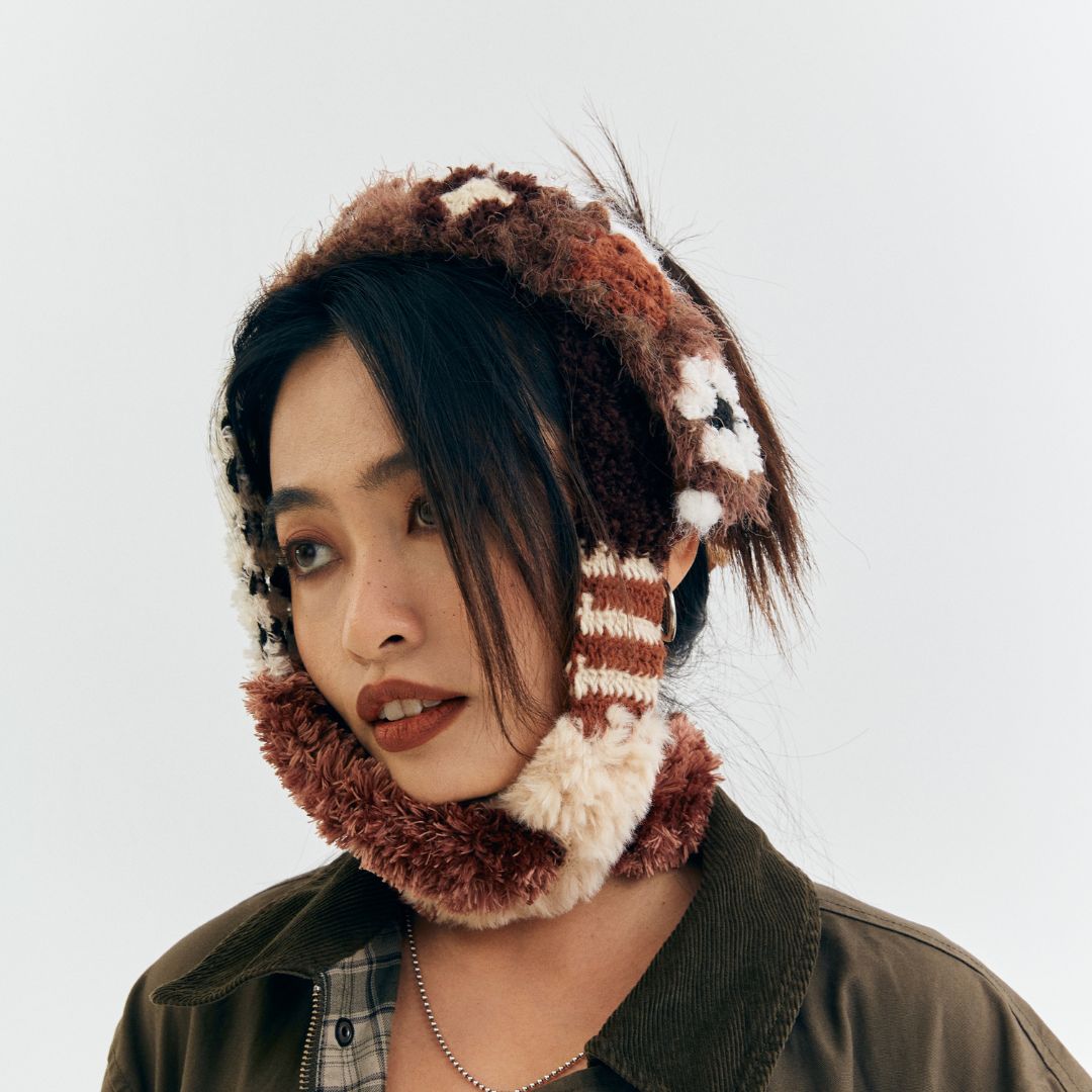 Hand-Crocheted | Vintage Grid Scarf- Artisan Hand-Crocheted--feeky-Unique Sustainable Fashion