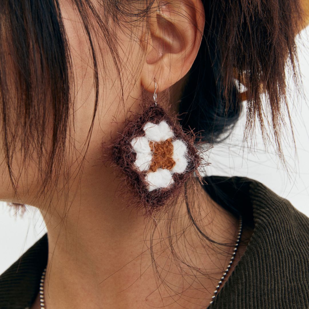 Retro Checkered Earrings