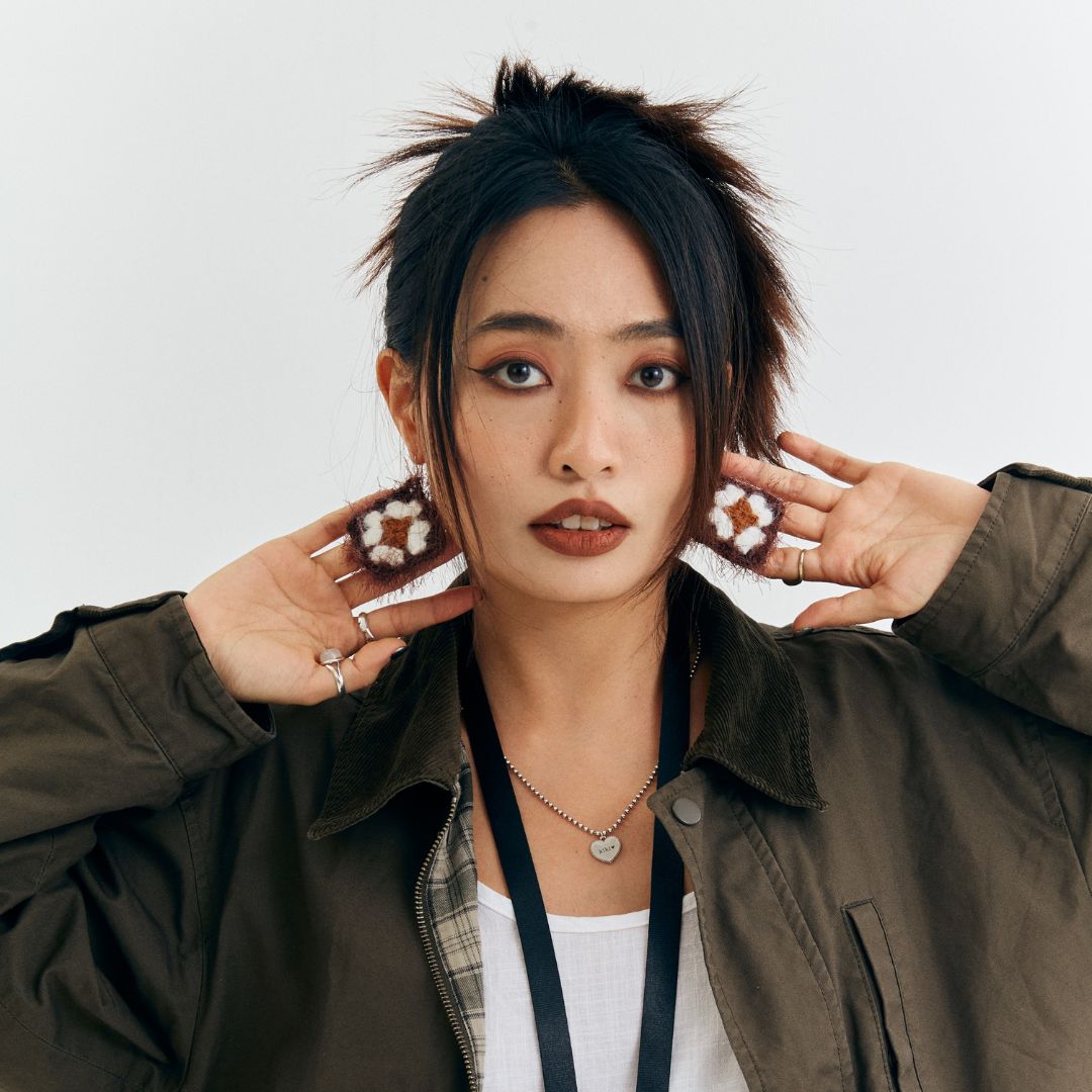 Retro Checkered Earrings
