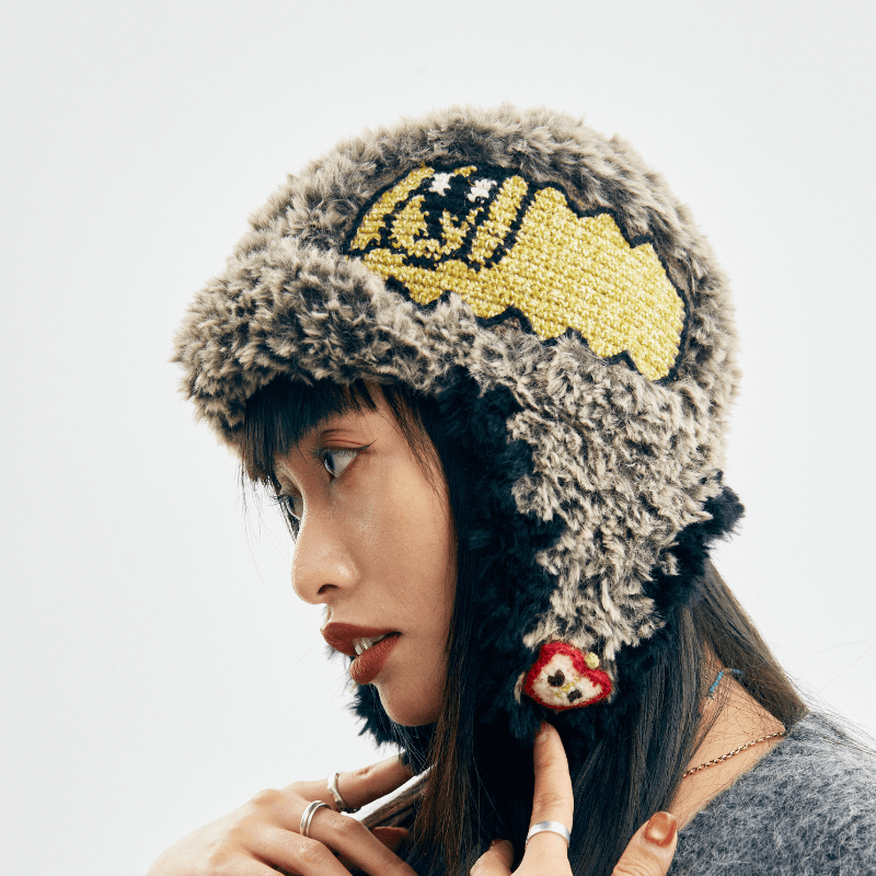 Hand-Crocheted | "Cloud-Pooch" Aviator Hat- Artisan Hand-Crocheted--feeky-Unique Sustainable Fashion