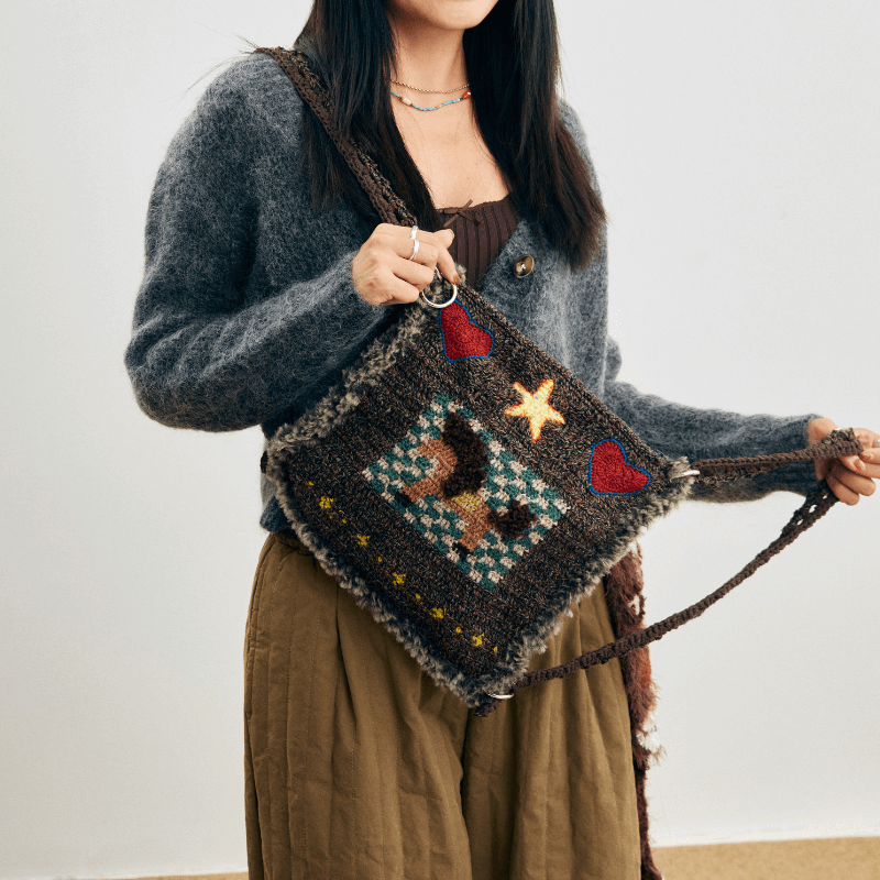 Hand-Crocheted | Heart Star Little Pony Bag- Artisan Hand-Crocheted--feeky-Unique Sustainable Fashion