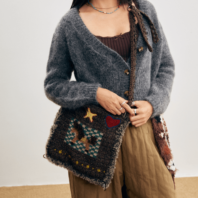 Hand-Crocheted | Heart Star Little Pony Bag- Artisan Hand-Crocheted--feeky-Unique Sustainable Fashion