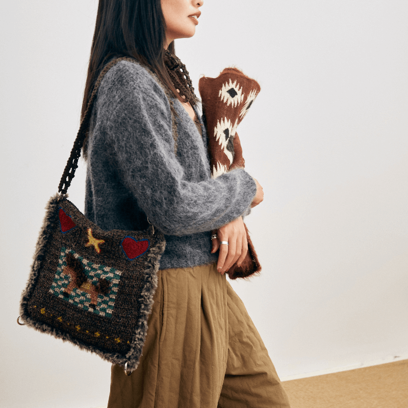 Hand-Crocheted | Heart Star Little Pony Bag- Artisan Hand-Crocheted--feeky-Unique Sustainable Fashion