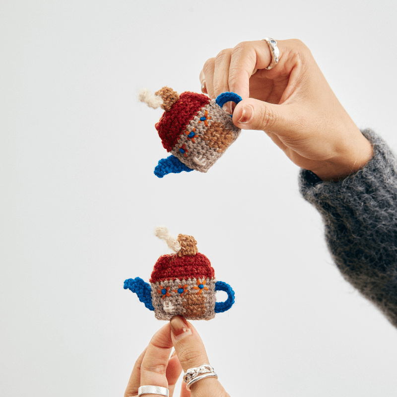  Micro-Crochet | Teapot Earrings- Artisan Hand-Crocheted--feeky-Unique Sustainable Fashion