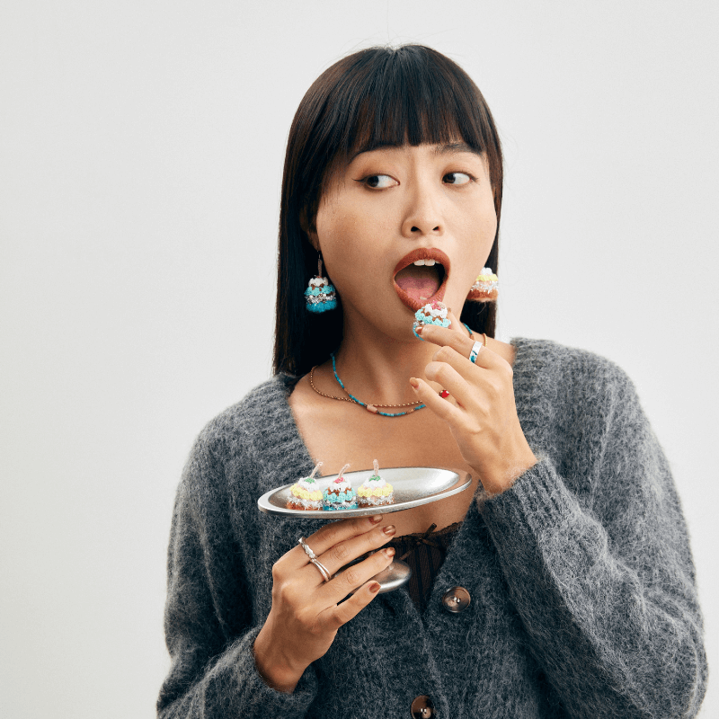  Micro-Crochet | Cake Earrings- Artisan Hand-Crocheted--feeky-Unique Sustainable Fashion