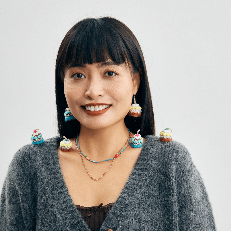  Micro-Crochet | Cake Earrings- Artisan Hand-Crocheted--feeky-Unique Sustainable Fashion