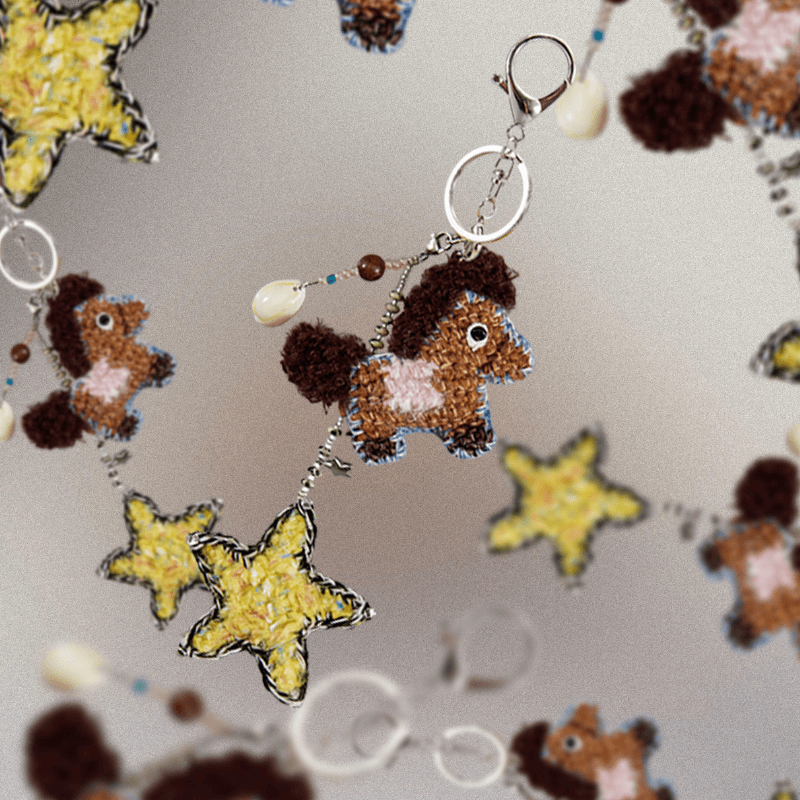 Micro-Crochet | Little Pony Yellow Star Necklace- Artisan Hand-Crocheted--feeky-Unique Sustainable Fashion