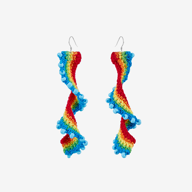  Micro-Crochet | Curly Earrings- Artisan Hand-Crocheted--feeky-Unique Sustainable Fashion
