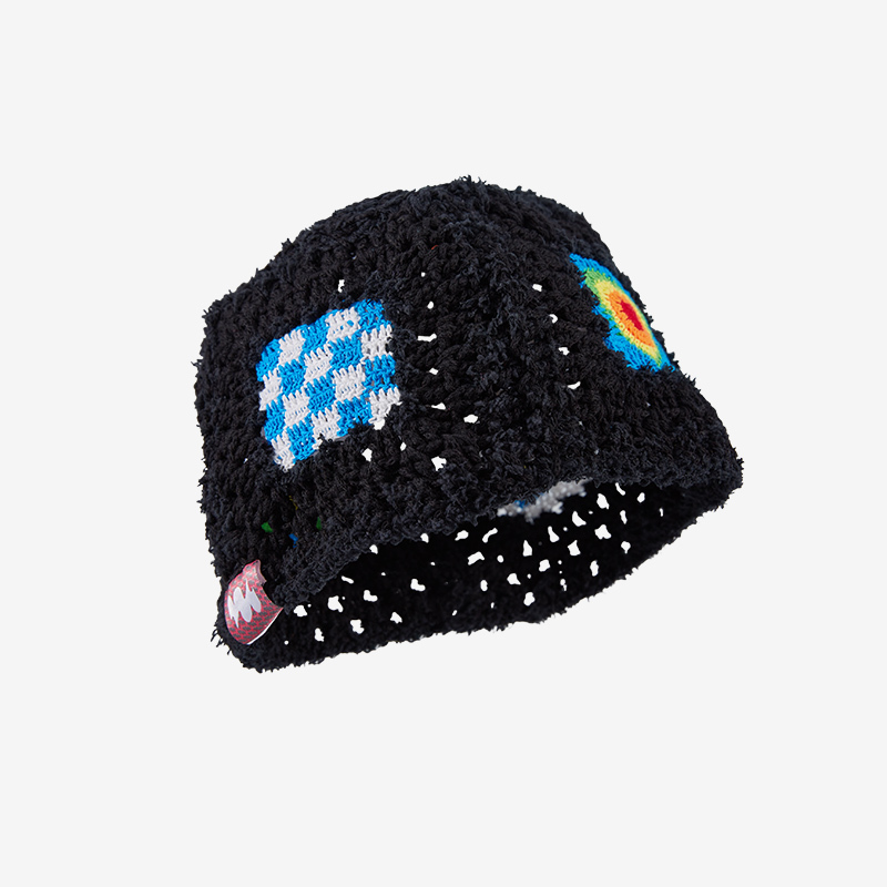 Rainbow patchwork hat