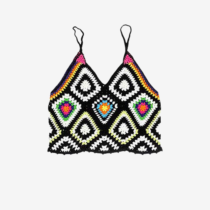 Colorful checkered patchwork camisole