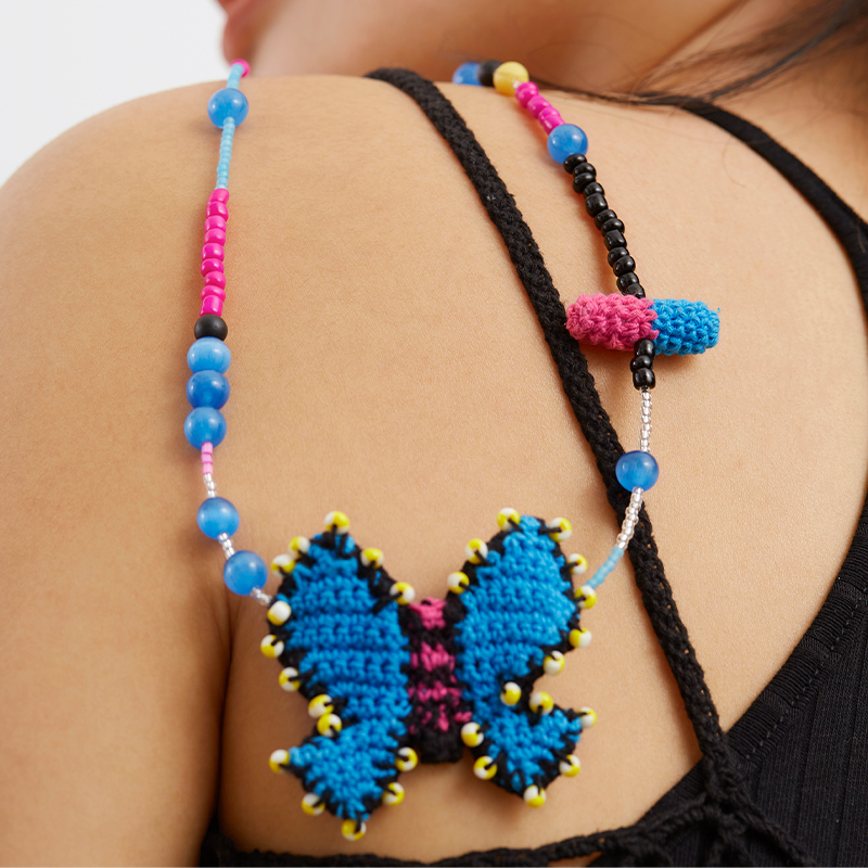 handmade jewelry  unique accessories Butterfly capsule necklace-feeky