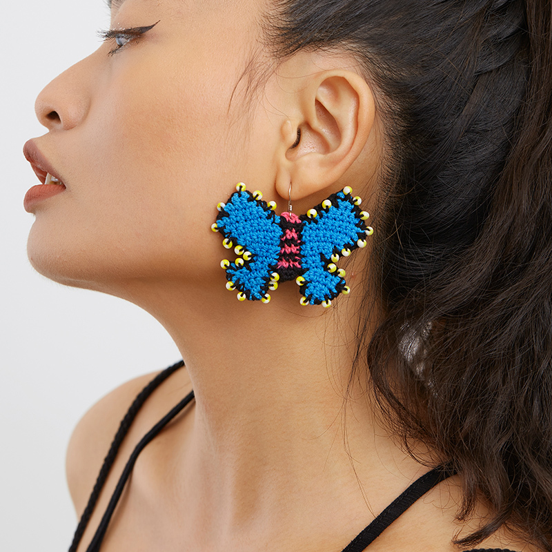 Blue butterfly earrings