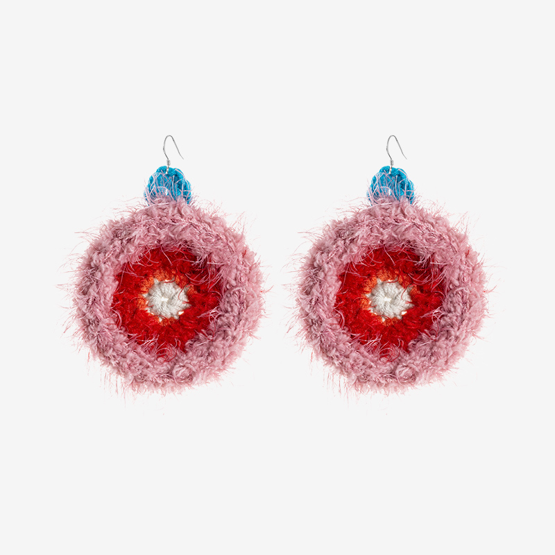 Plush round earrings