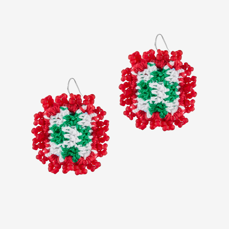  Micro-Crochet | Square Retro Earrings- Artisan Hand-Crocheted--feeky-Unique Sustainable Fashion