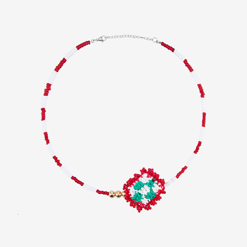 handmade jewelry  unique accessories Square vintage necklace-feeky