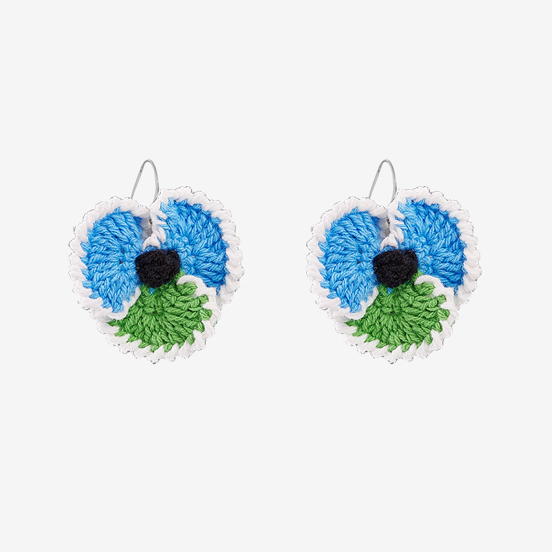 handmade jewelry  unique accessories Round flower earrings-feeky
