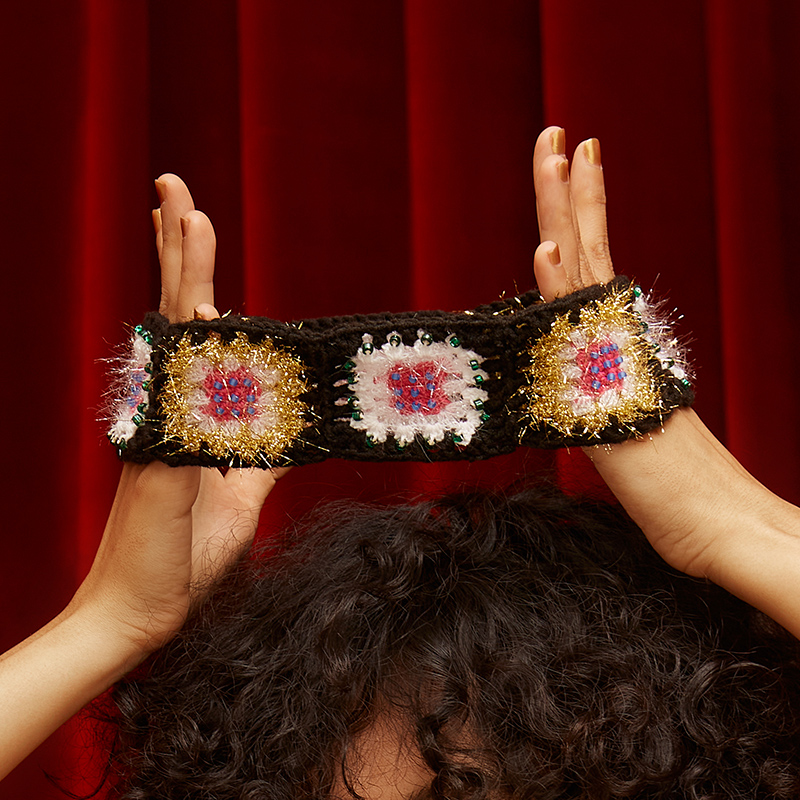 Hand-Crocheted | Shiny Headband- Artisan Hand-Crocheted--feeky-Unique Sustainable Fashion