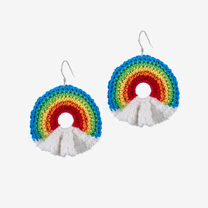 Handmade fashion earrings Rainbow cloud earrings-feeky