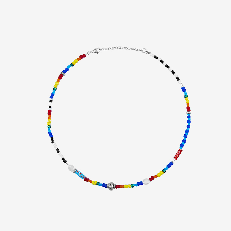 Rainbow beaded necklace