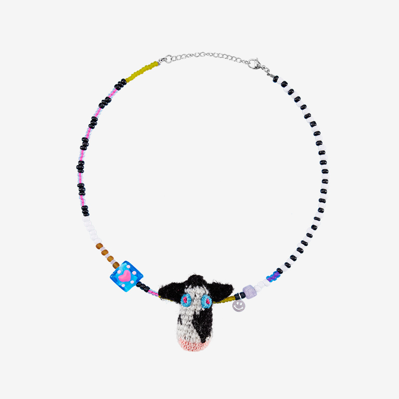 handmade jewelry  unique accessories Cow necklace-feeky