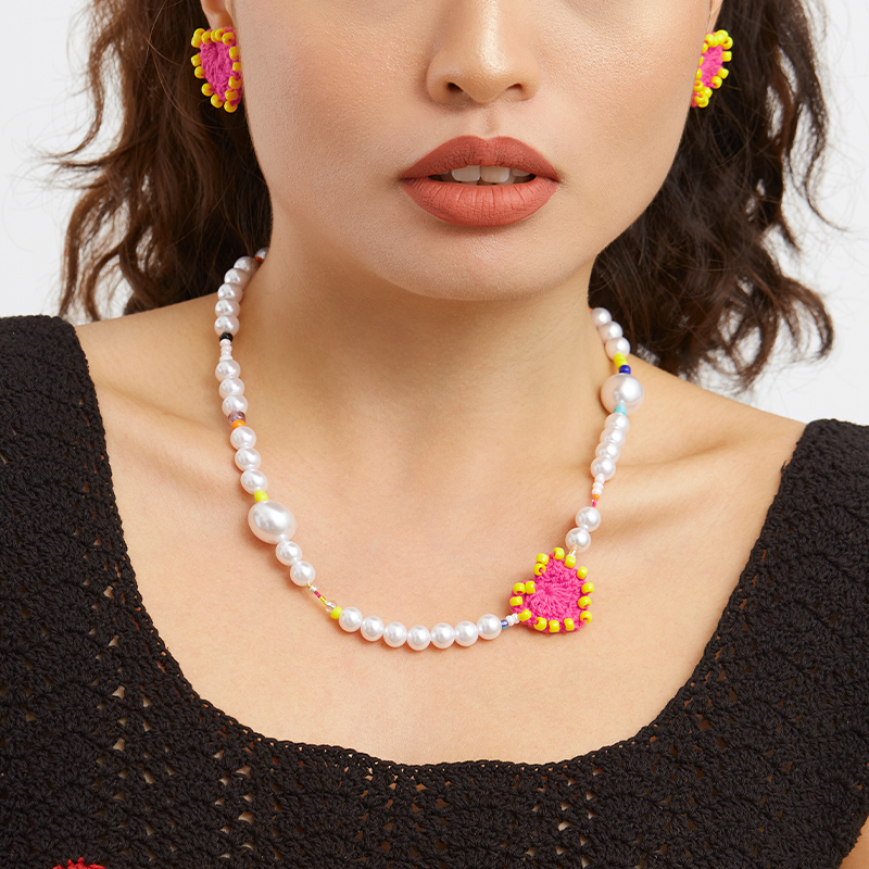 Love Imitation Pearl Necklace