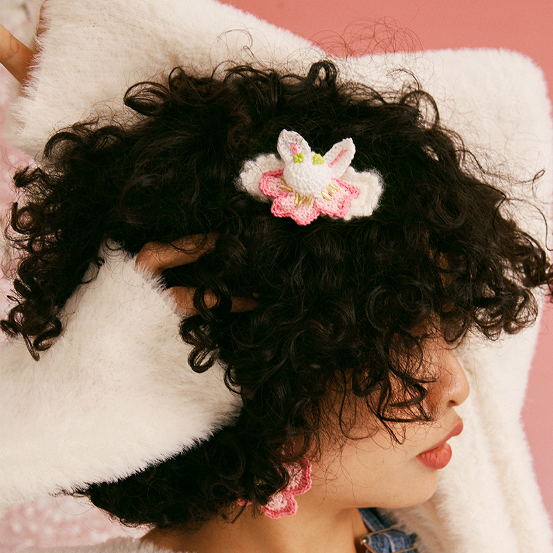 Sakura Rabbit hair clip