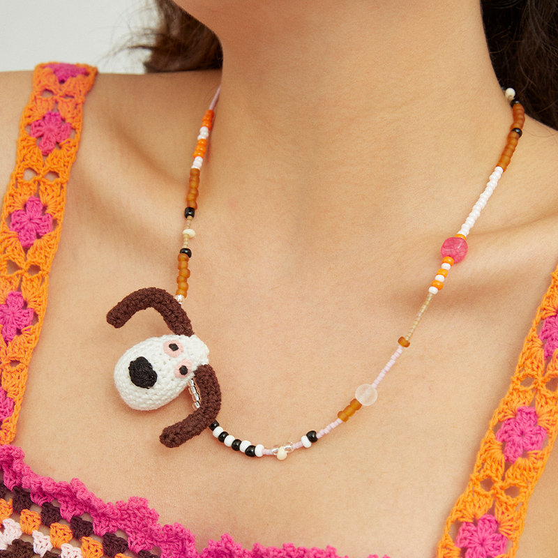 handmade jewelry  unique accessories Dog necklace-feeky