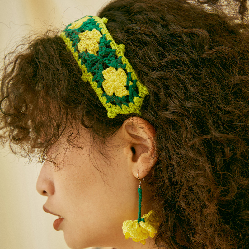 handmade jewelry  unique accessories Rapeseed flower headband-feeky